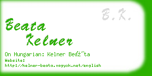 beata kelner business card